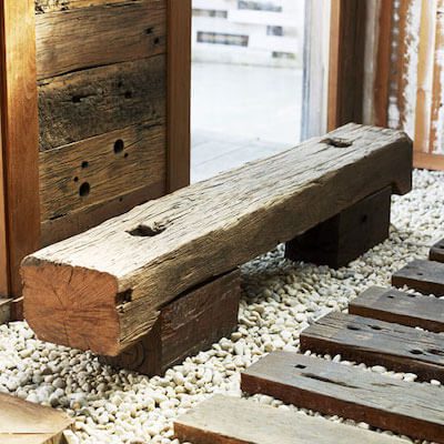 Recycled wooden seat