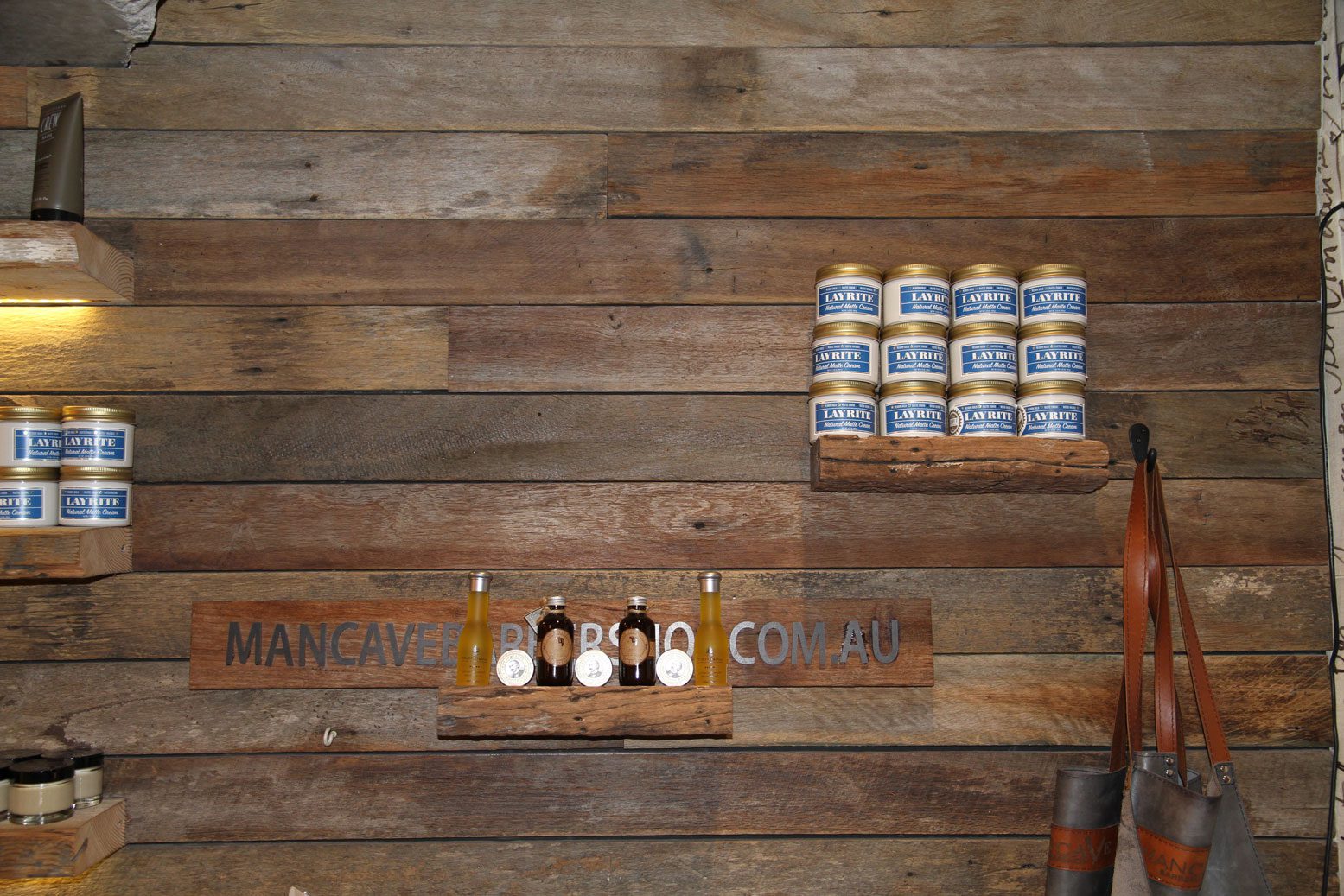 Wall cladding and shelves