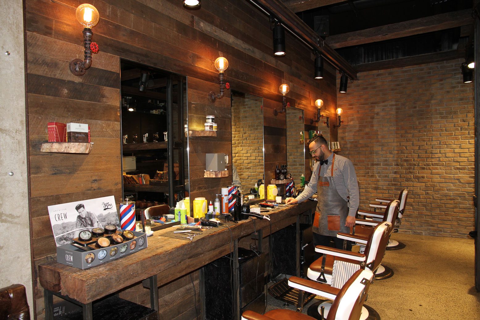 Ironwood recycled wall cladding inside hairdressers salon