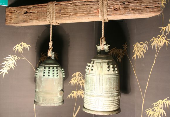 Koi Japanese wall shelving hanging antique bells