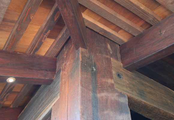 Koi Japanese recycled timber post