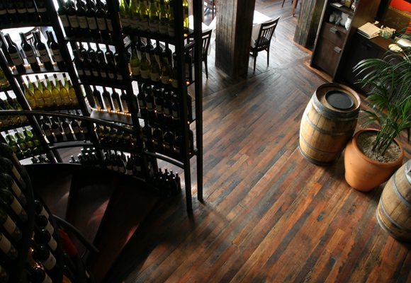 Meat Wine Co Darling Harbour recycled timber stair treads