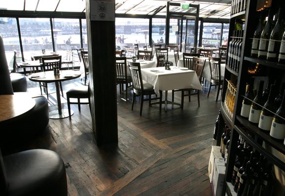 Meat Wine Co Darling Harbour recycled timber restaurant interior